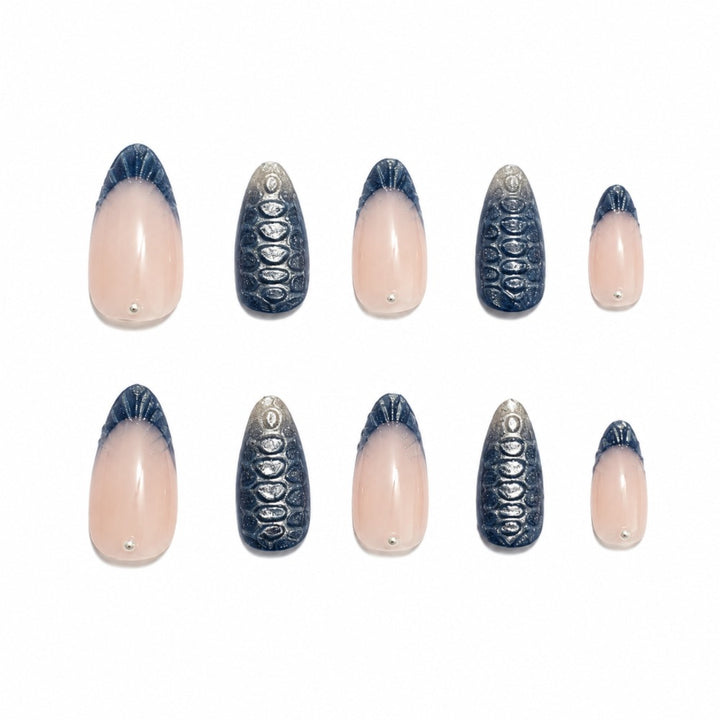 Artificial nails with elegant tip decoration and decorative accents Kalsten
