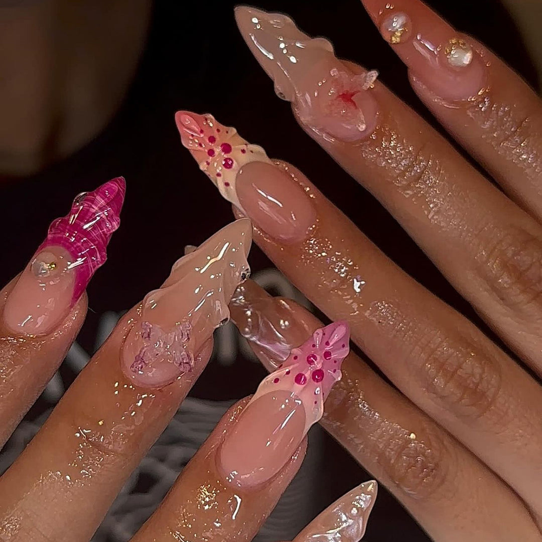 Artful nail extensions with unique 3D accents Kalsten