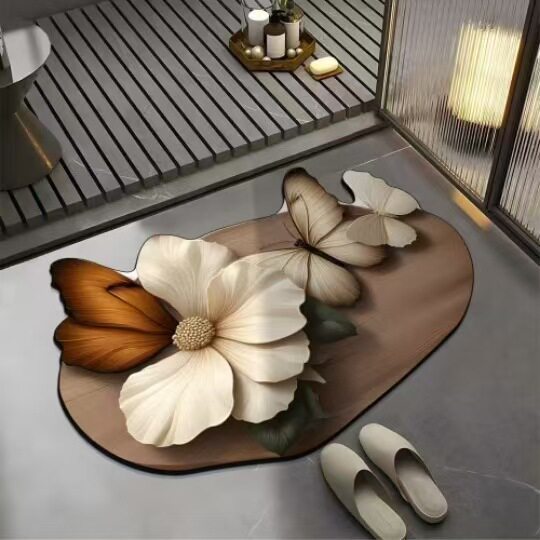 Floral Design Bath Mat Kalsten