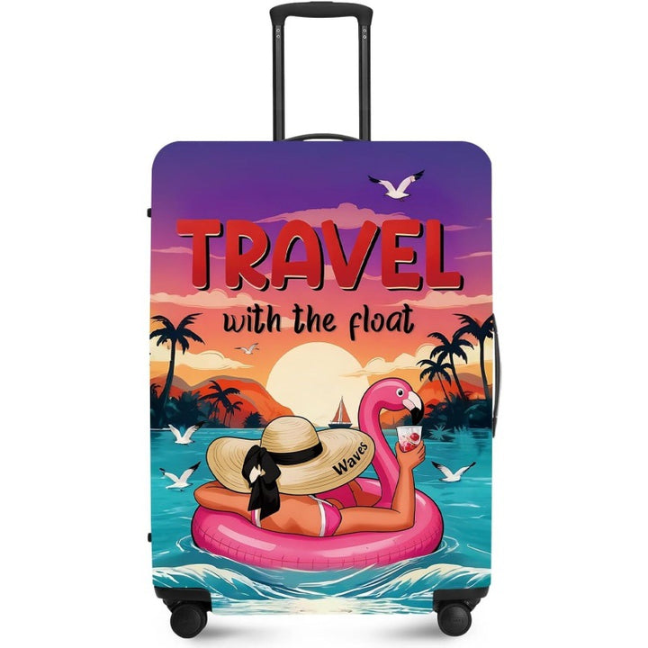 Unisex nan elastic suitcase cover with UV-resistant motif print and zip opening Kalsten