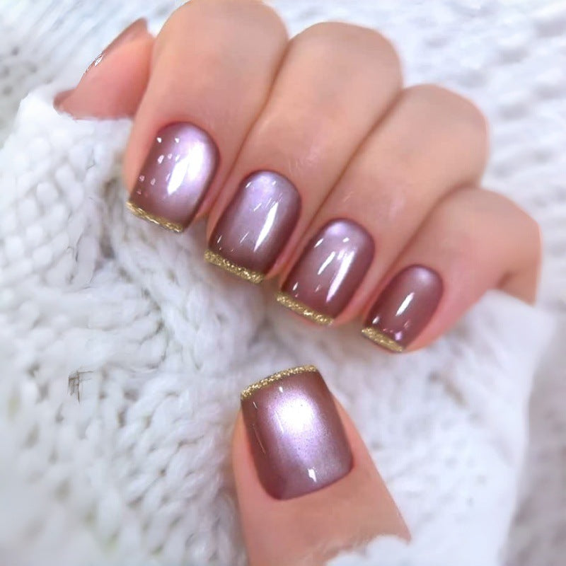 Glamorous Press-On Nail Set with Glitter Tips Kalsten