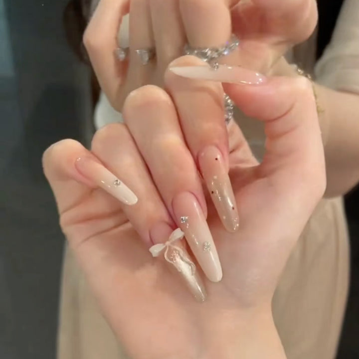 Artistic Stiletto Press-On Nail Set with Decorative Accents Kalsten