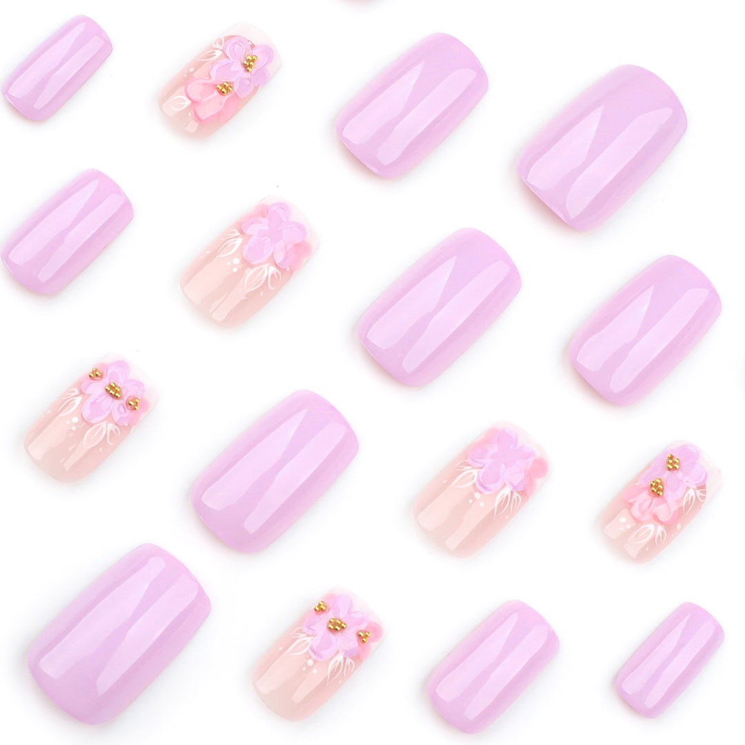 Artful Nail Extensions with Floral Design Kalsten