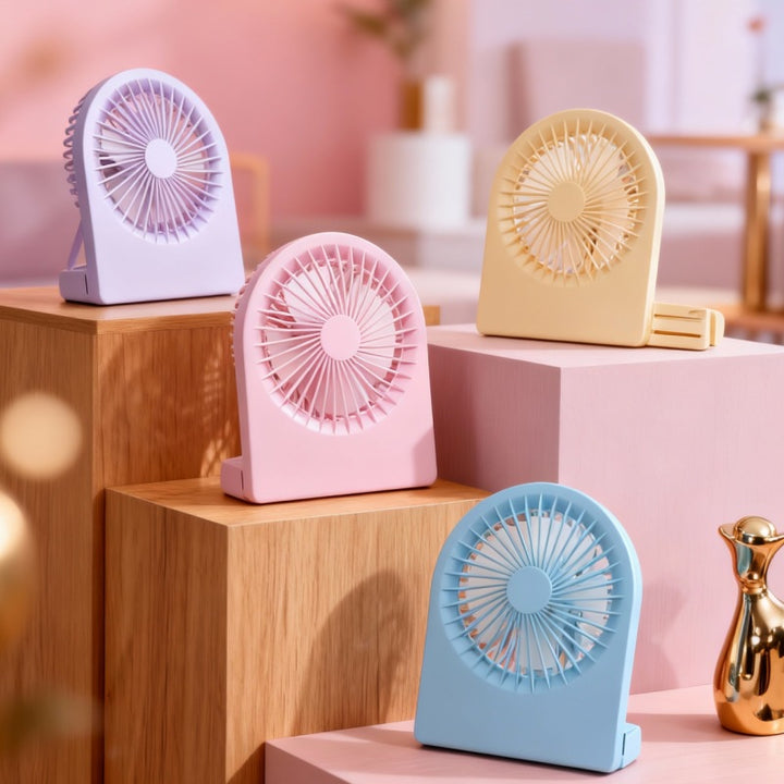 Women's Portable Table Fan with USB Connection and Adjustable Tilt Angle Kalsten