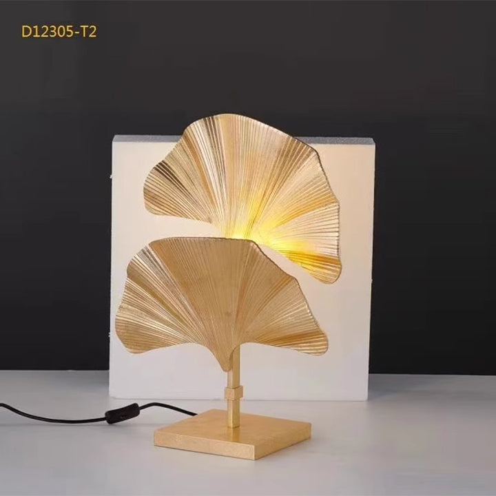 Artistic Table Lamp with Ginkgo Leaf Design