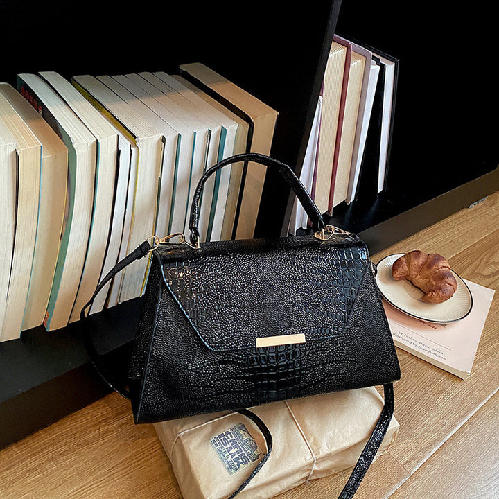 Textured Leather Shoulder Bag