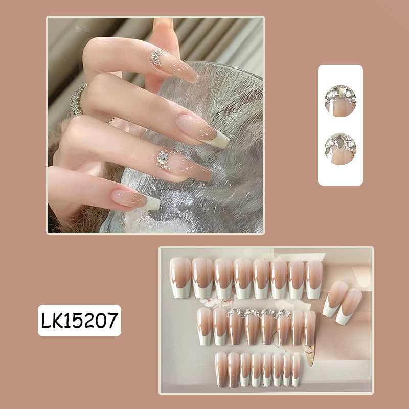 Decorative Press-On Nail Tips with Rhinestone Accent Kalsten