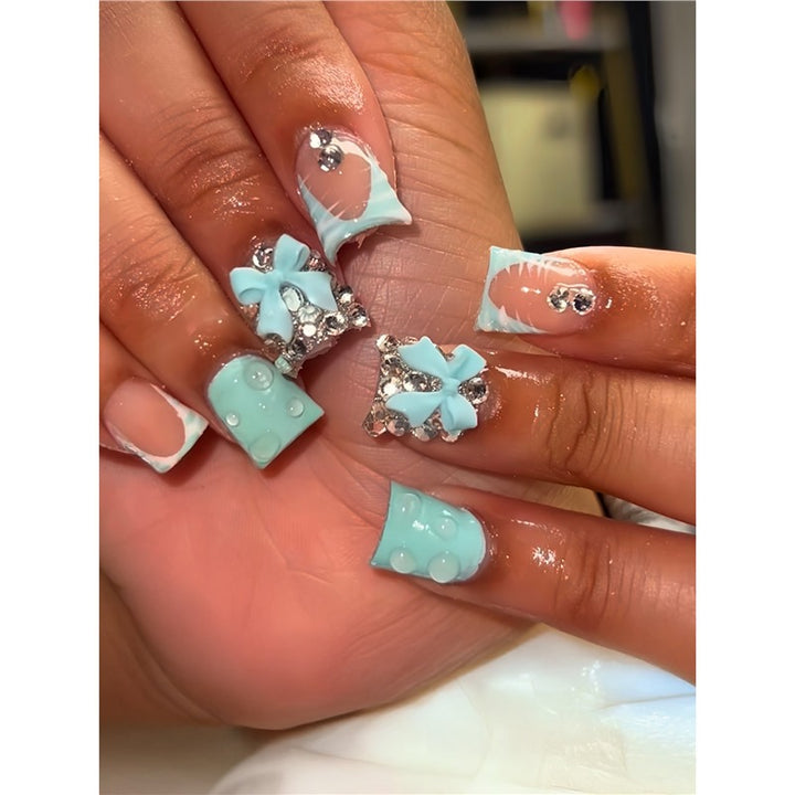 Decorative Nail Art Set with 3D Bows and Gems Kalsten