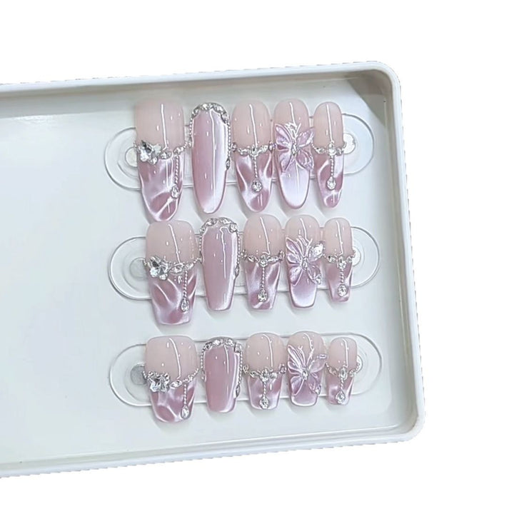 Luxury Floral-Embellished Press-On Nail Set Kalsten