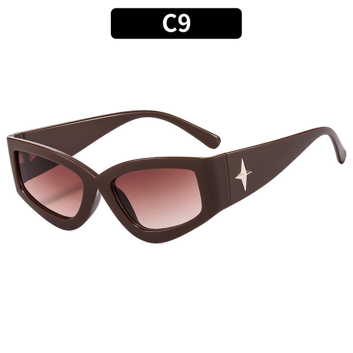 Chic Cat-Eye Sunglasses with Elegant Star Detail