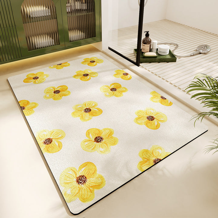 Floral Design Bath Mat