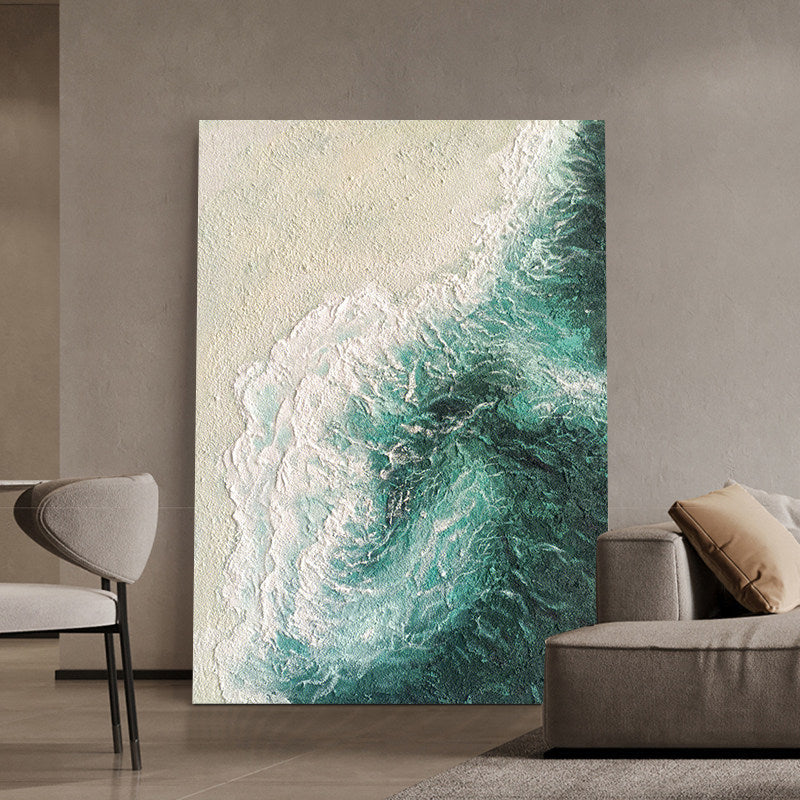 Coastal Wave Textured Canvas Artwork