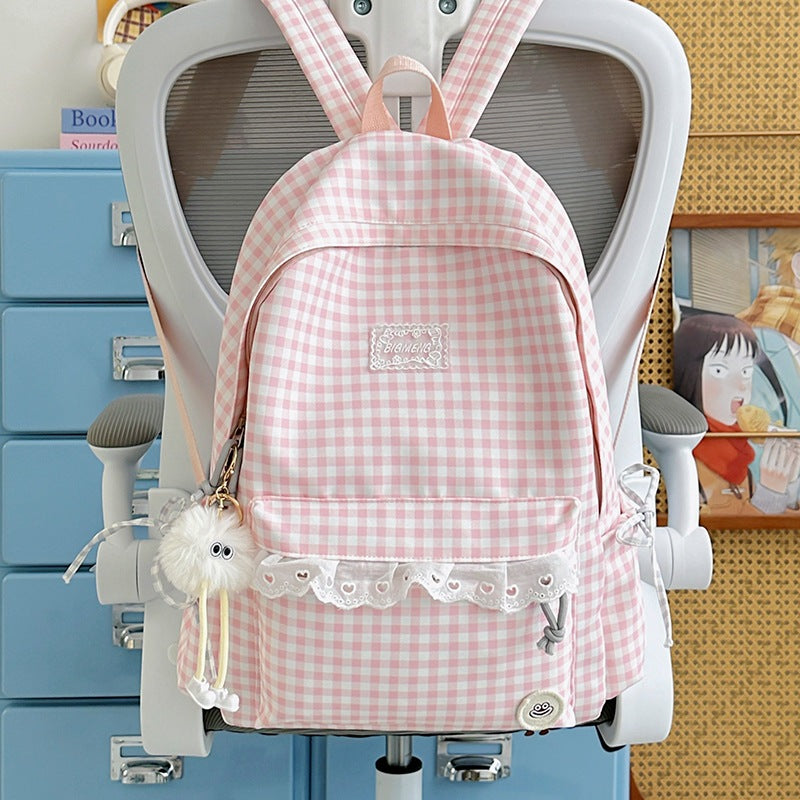 Cute Gingham Print Backpack Kalsten
