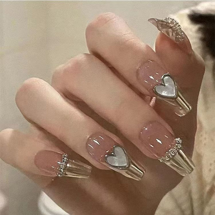 Acrylic nails with floral design and elegant tips Kalsten