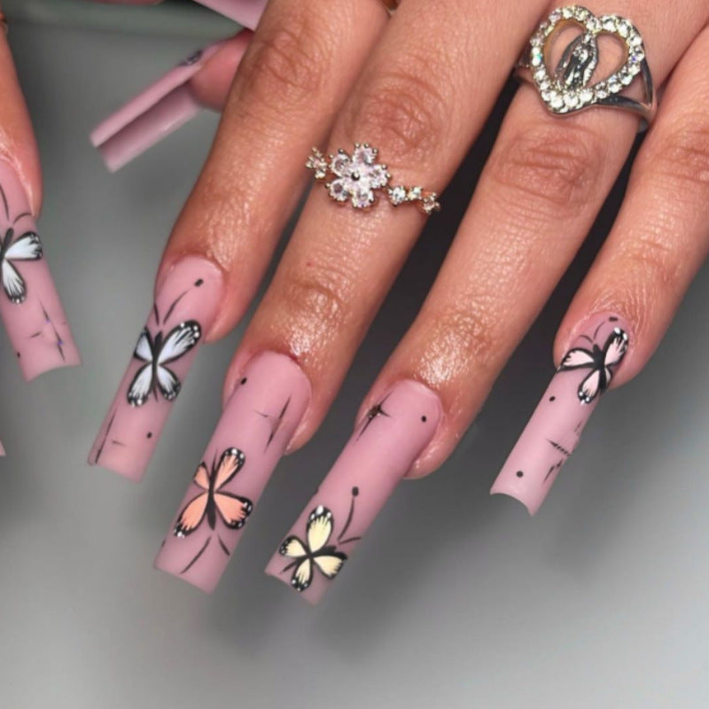 Artistic Floral Ombre Nail Tips Kalsten