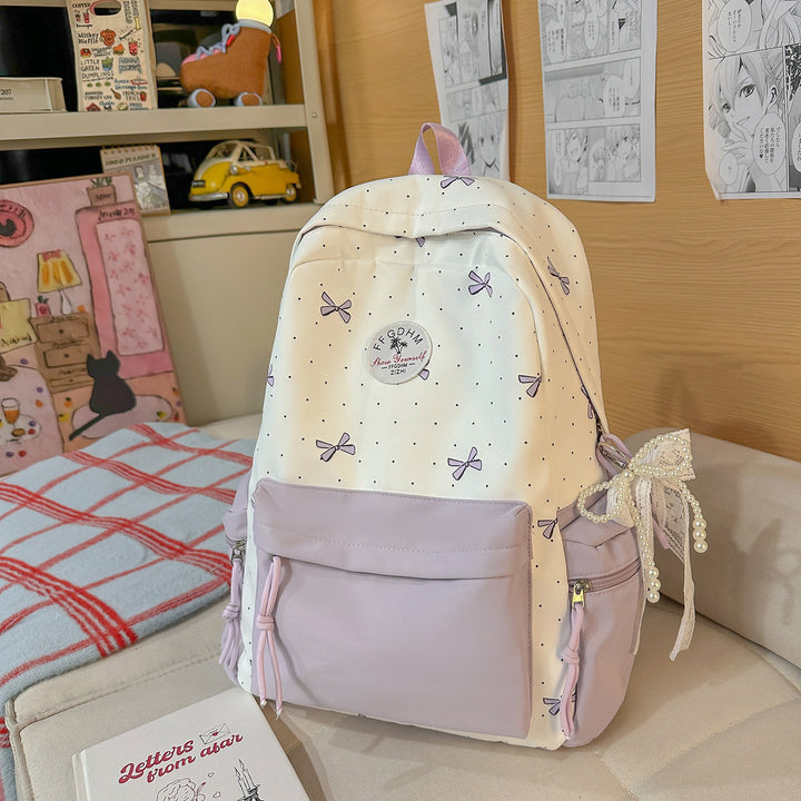 Stylish Bow-Embellished Casual Backpack Kalsten