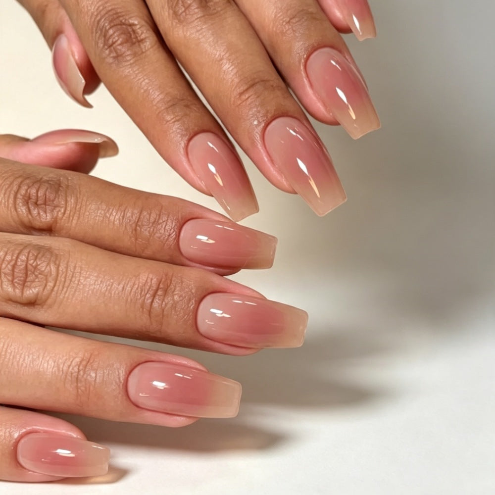 Natural Glossy Square Press-On Nails Kalsten