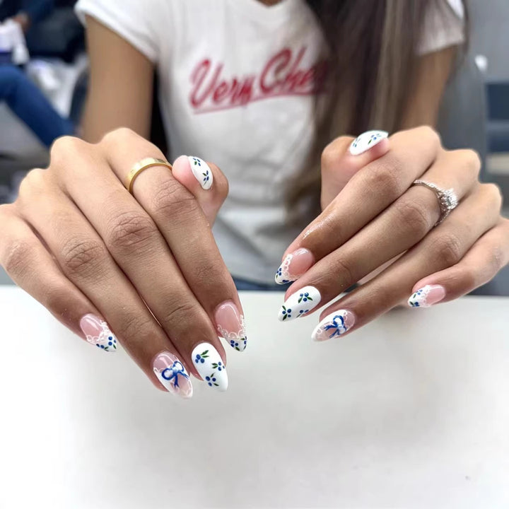 Artistic Floral-Themed Press-On Nails Kalsten