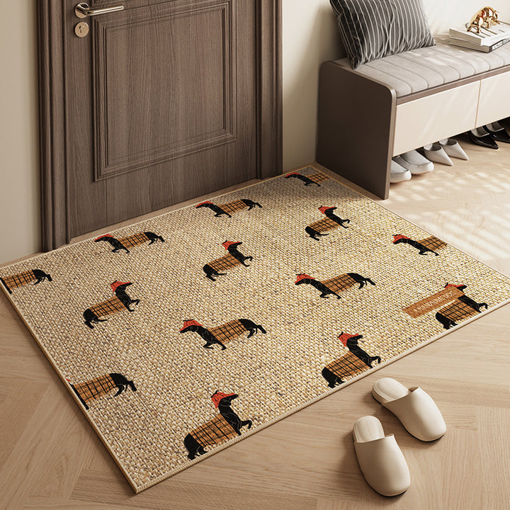 Decorative Dachshund Print Area Mat Kalsten