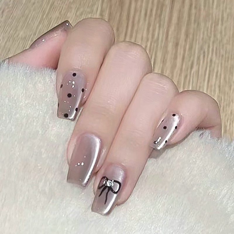Artful Nail Extensions with Colorful Bow Motifs Kalsten