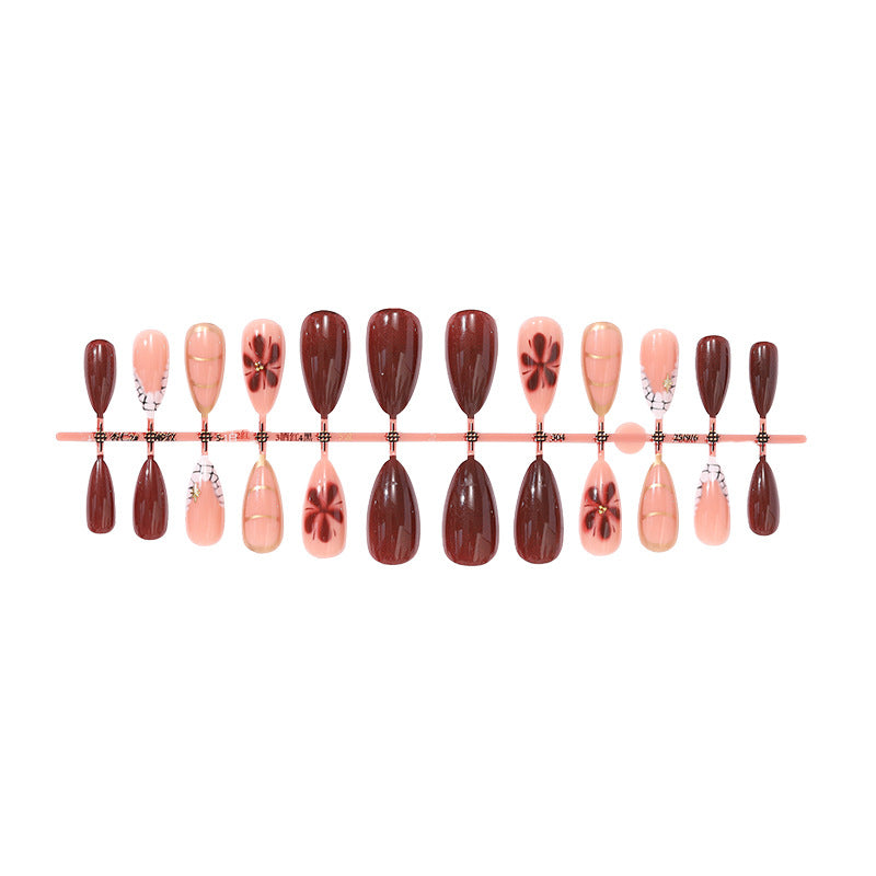 Decorative Floral Press-On Nail Art Set kalsten
