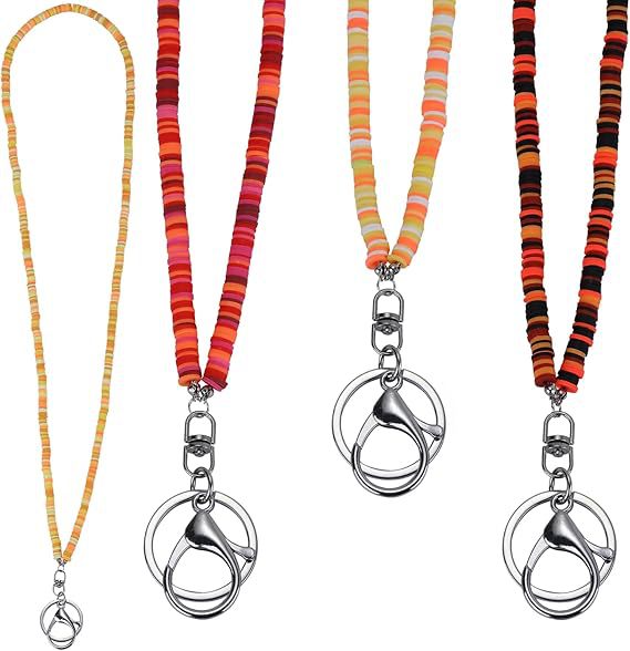 Colorful Beaded ID Badge Holder Lanyard Kalsten