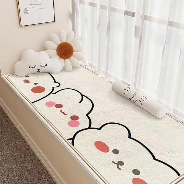 Plush Cartoon Dog-Themed Bath Mat