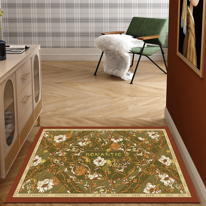 Half-Round Rose Patterned Entryway Mat
