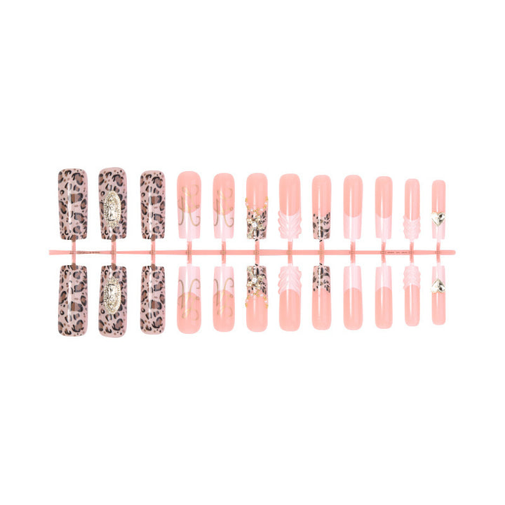 Creative Nail Art Set with Leopard Design and Elegant Decorations Kalsten