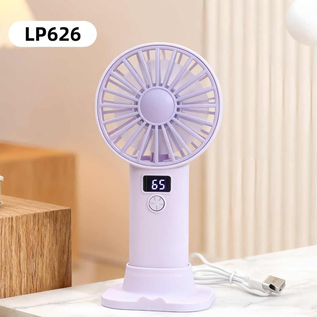 Women Portable Handheld Fan with Digital Speed Setting Kalsten