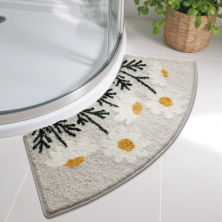 Floral Patterned Bathroom Shower Rug