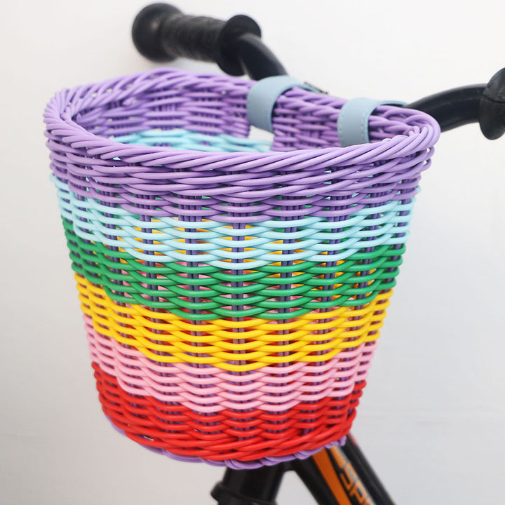 Decorative Woven Storage Basket with Leather Handles Kalsten