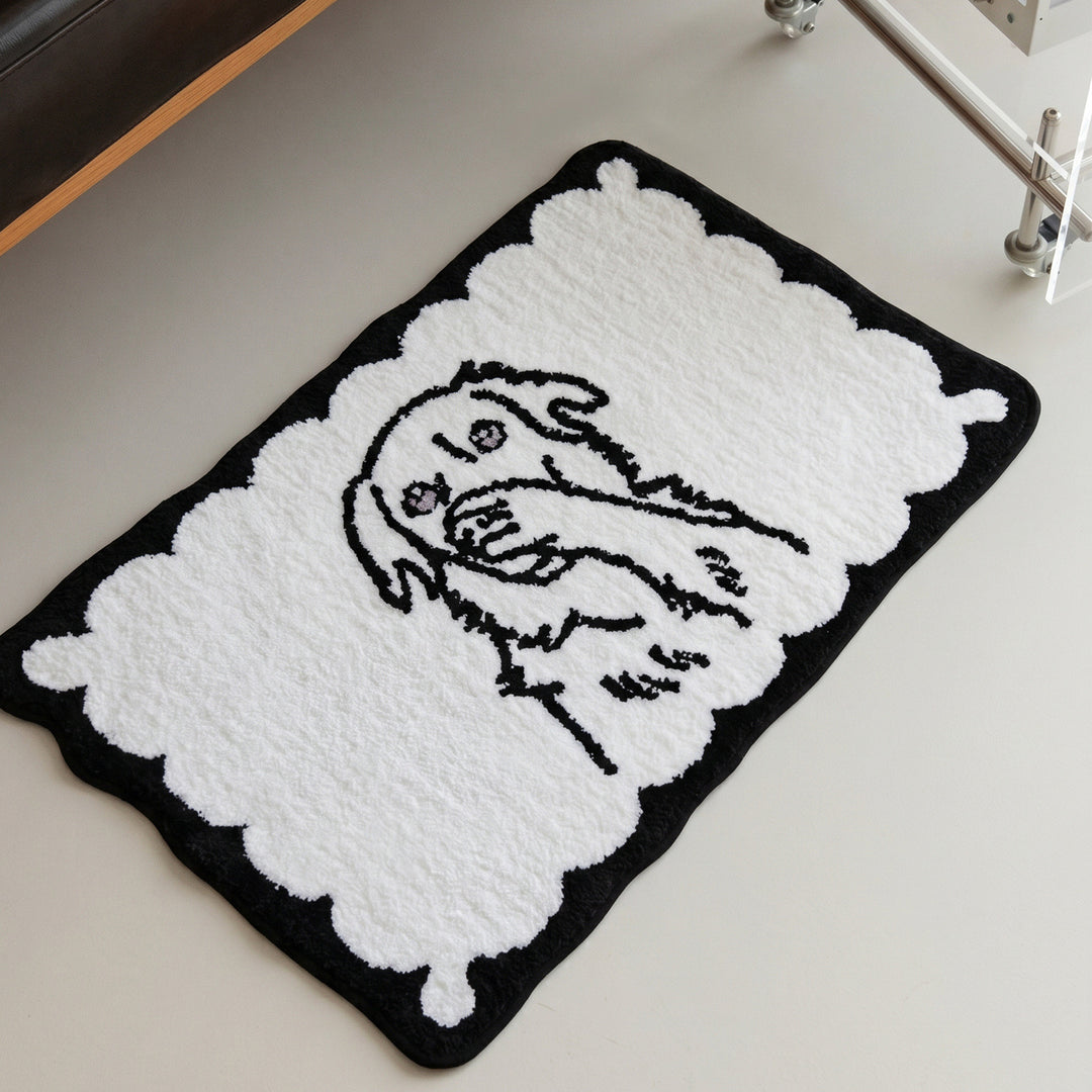 Decorative Dog-Themed Bath Mat
