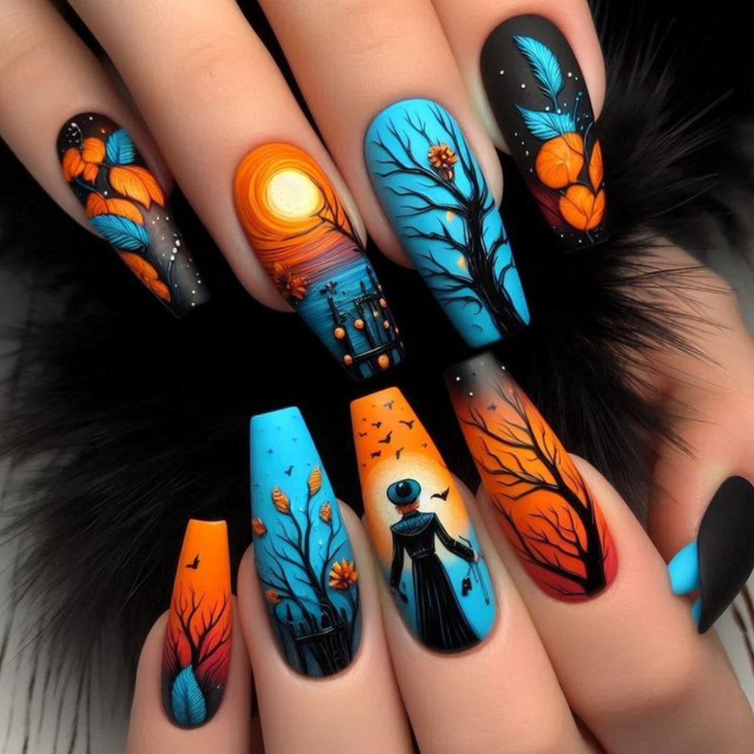 Artistic Halloween-Themed Nail Art Extensions Kalsten