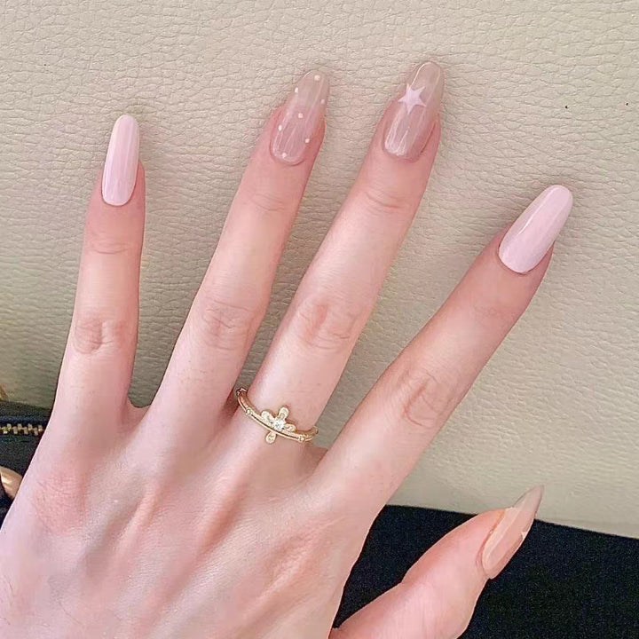 Decorative Press-On Nail Extensions with Bow and Rhinestone Accents Kalsten