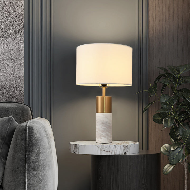 Contemporary Marble and Metal Table Lamp