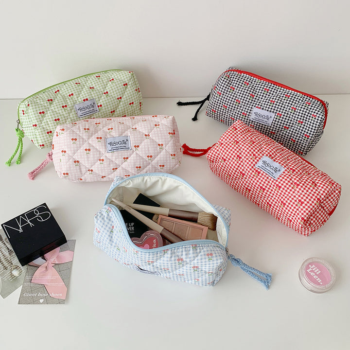 Quilted Cherry Print Pencil Case Kalsten