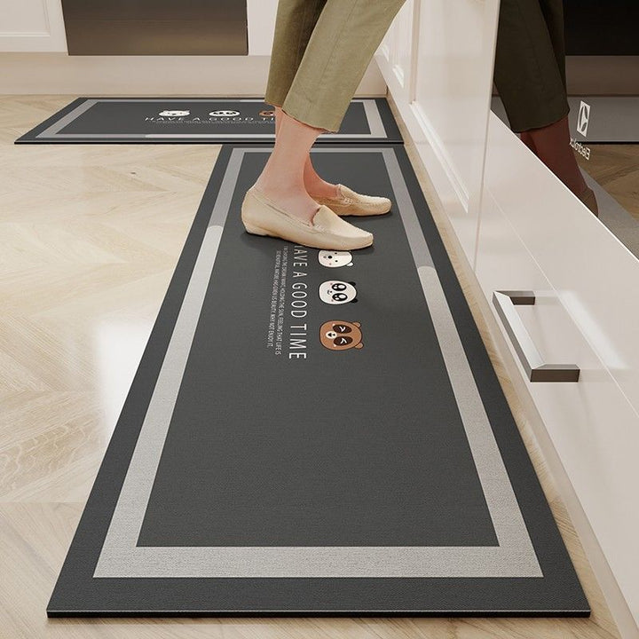 Marble-Printed Kitchen Floor Mat