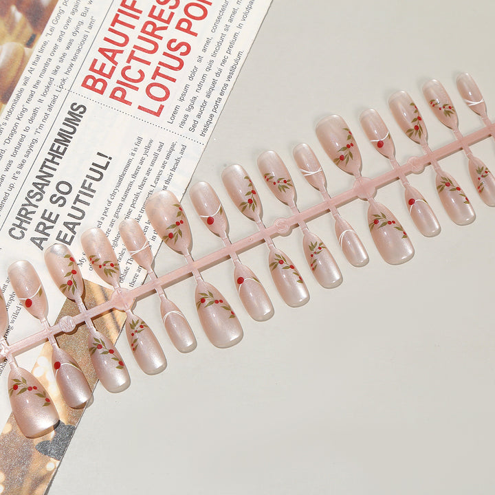 Floral Decorated Press-On Nail Set Kalsten