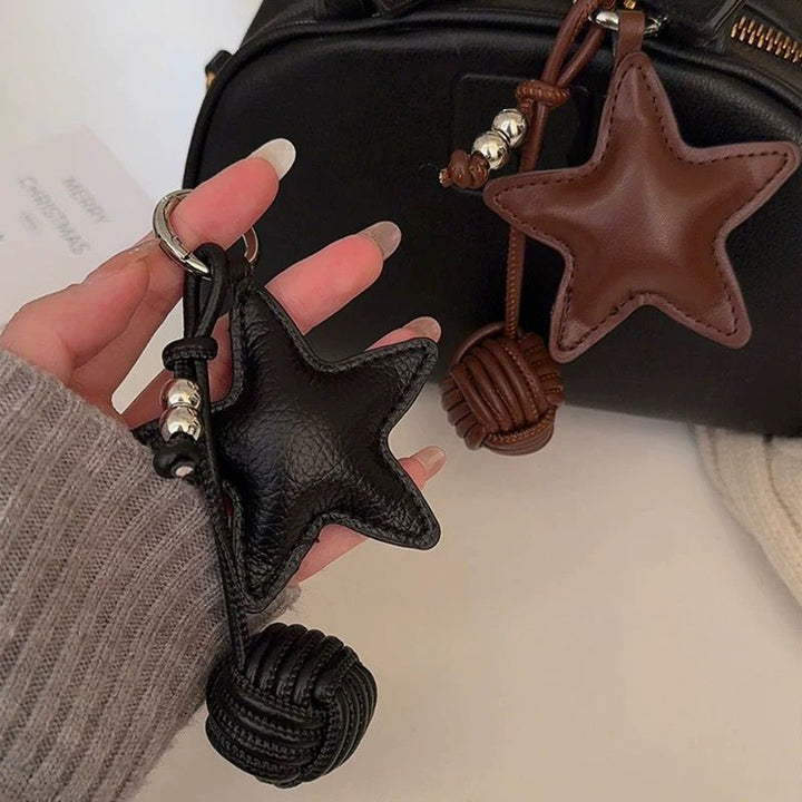 Decorative Star Shaped Leather Keychain Kalsten