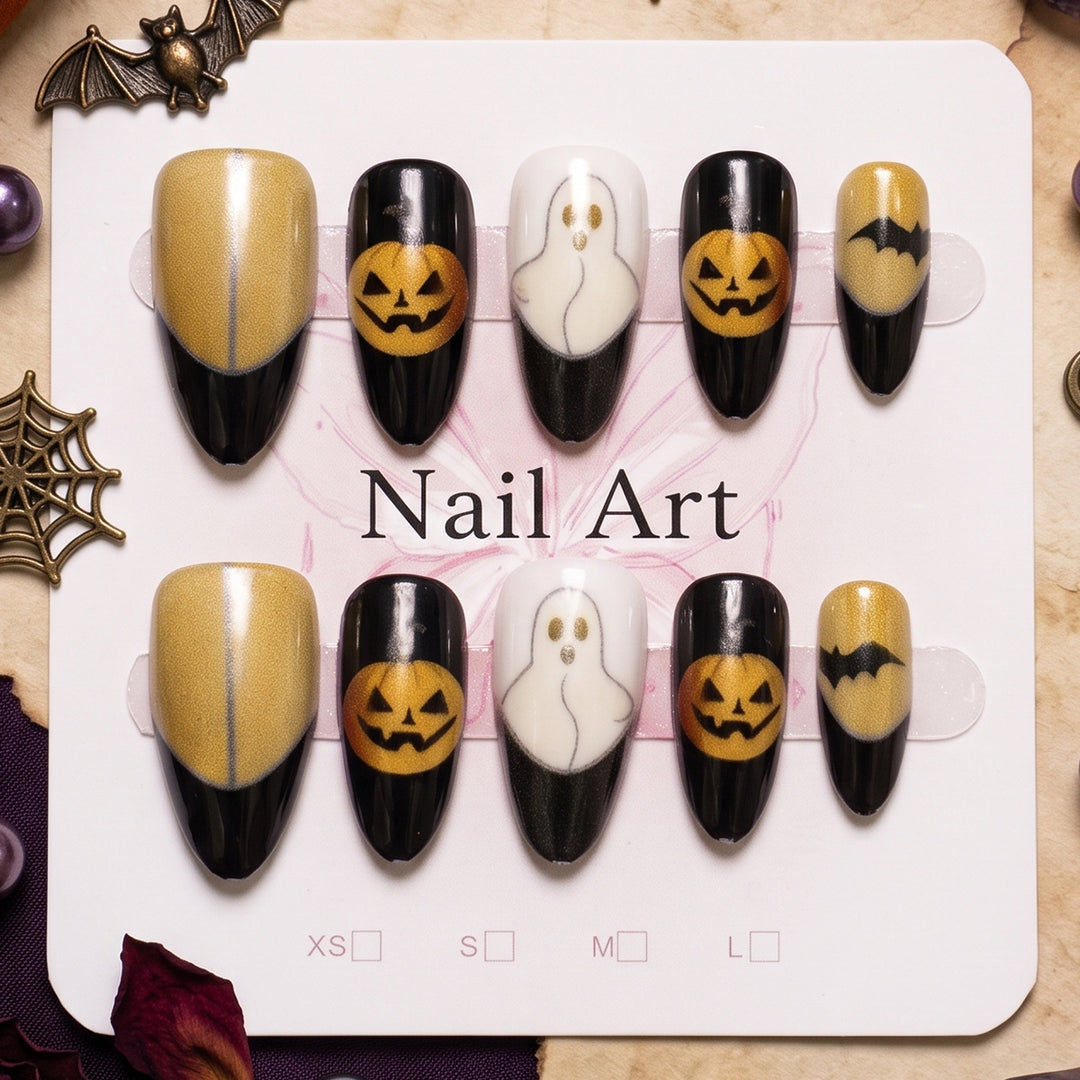 Halloween-Themed Press-On Nail Art Set