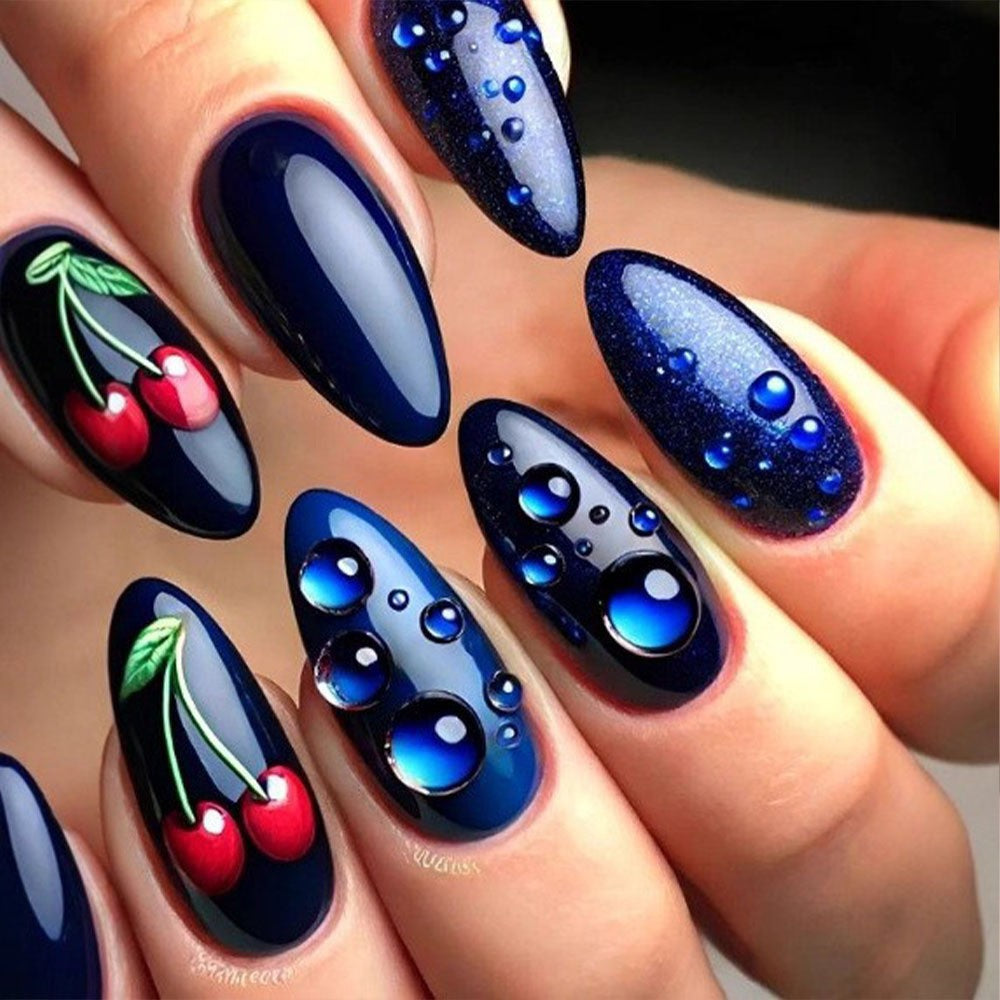 Elegant Artificial Nails with Botanical Designs Kalsten