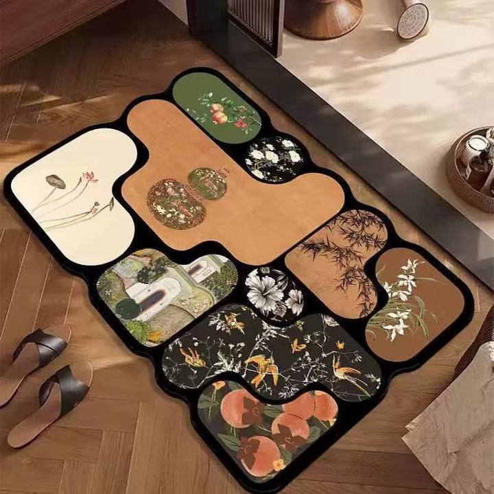 Artistic Floral Print Area Rug for Home Decor