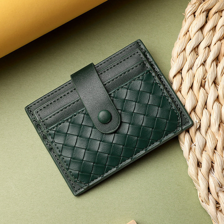 Braided Leather Card Holder Wallet Kalsten