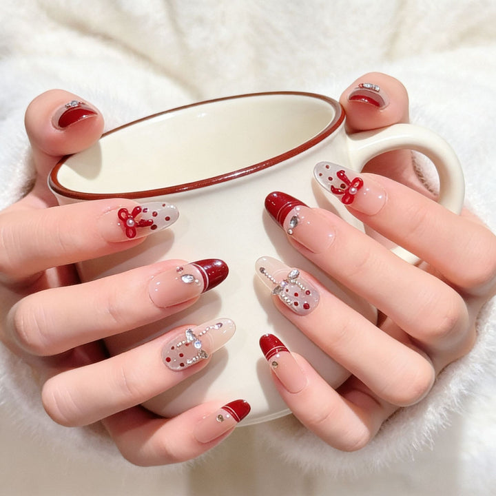 Elegant Nail Art Extensions with Pearl Accents Kalsten