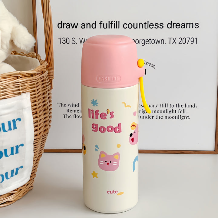 Women's Insulated Drinking Bottle with Cheerful Animal Design Kalsten