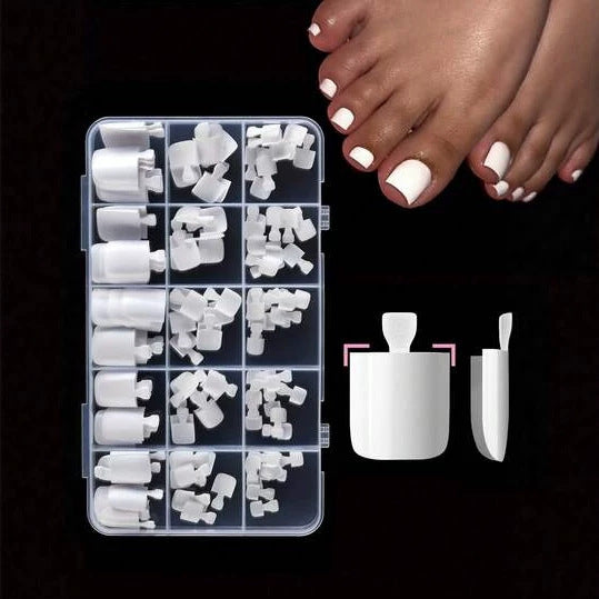 Premium Glossy Press-On Pedicure Set Kalsten