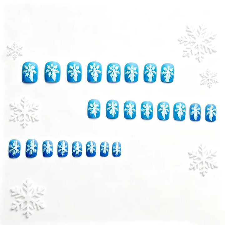 Artificial nails with sparkling winter flake design Kalsten