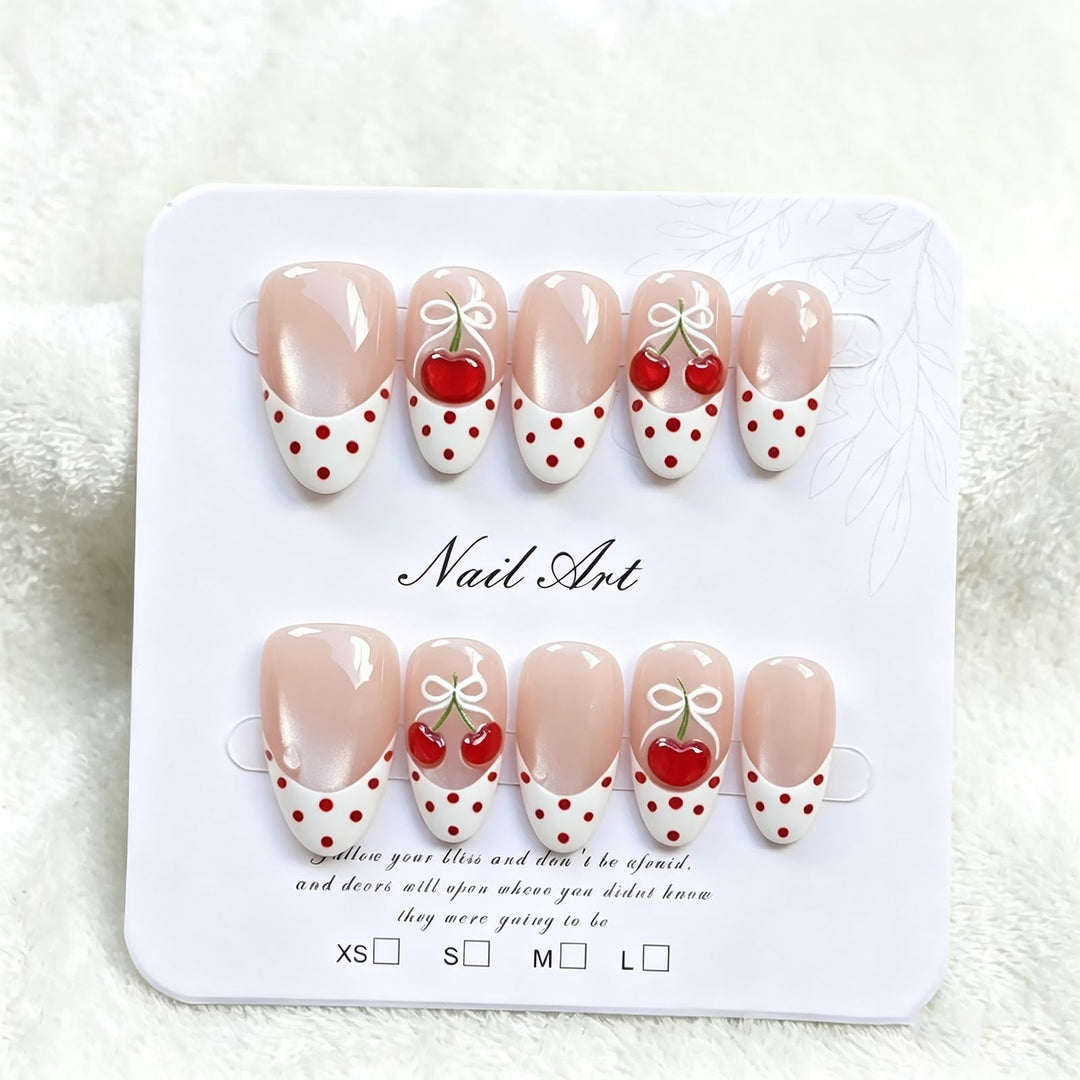 Charming Cherry-Themed Press-On Nail Set Kalsten