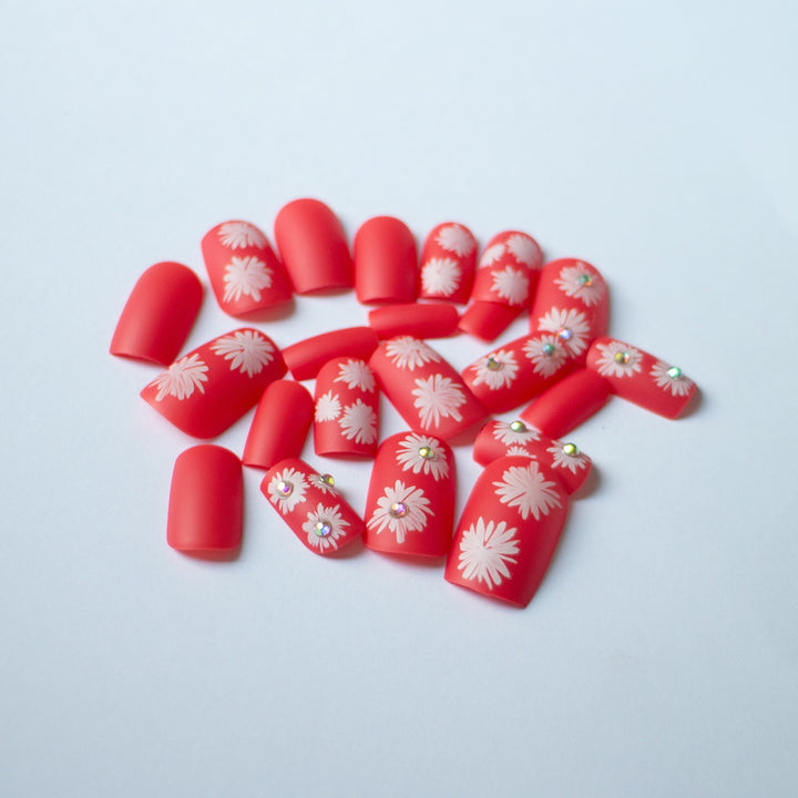 Floral Acrylic Nail Art Design Set